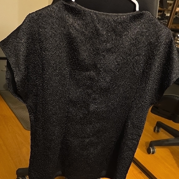 Allison Daley Black Textured Short Sleeve Top - Picture 3 of 5